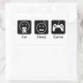 Essen, schlafen, Spiel Rechteckiger Aufkleber (Tasche)