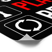 Essen. Schlafen. Spiel Schach. Wieder von vorne Poster (Ecke)