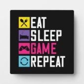 Essen, schlafen, Spiel, Wiederholen, Funny Video G Fotoplatte (Vorderseite)