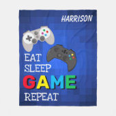 Essen, schlafen, Spiel, wiederholen | Gamer Person Fleecedecke (Vorderseite)