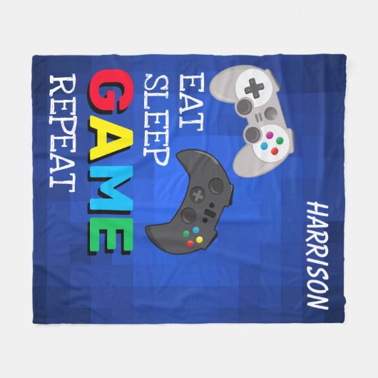 Essen, schlafen, Spiel, wiederholen | Gamer Person Fleecedecke (Vorderseite (Horizontal))
