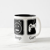 Essen, schlafen, Spiel Zweifarbige Tasse (VorderseiteRechts)