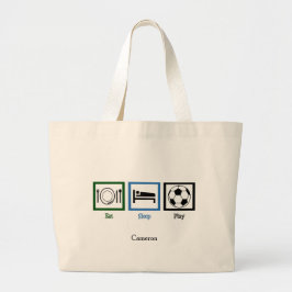 Essen schlafen spielen Fußball Jumbo Stoffbeutel