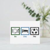 Essen schlafen spielen Fußball Postkarte (Stehend Vorderseite)