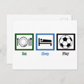 Essen schlafen spielen Fußball Postkarte (Vorne/Hinten)