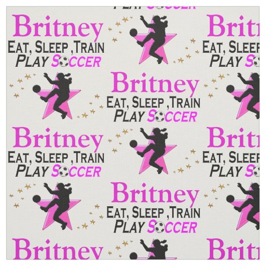 ESSEN, SCHLAFEN, SPIELEN, SOCCER PERSONALISIERT FA STOFF (Muster)