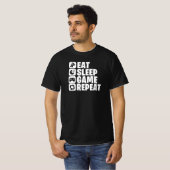 Essen Schlafen Spielen Wiederholen Lustiger Gamer- T-Shirt (Vorne ganz)