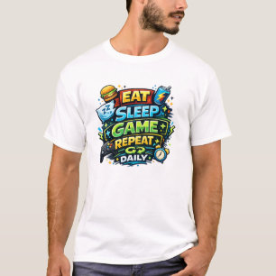 Essen Schlafen Spielen Wiederholen Täglich T-Shirt