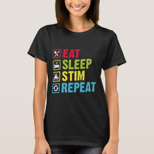 Essen Schlafen Stim Wiederholen Autismus-Bewusstse T-Shirt