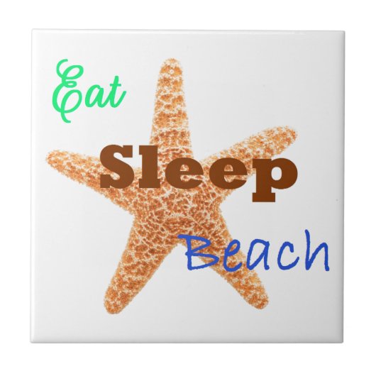 Essen Schlafen Strand - Fliese (Vorderseite)