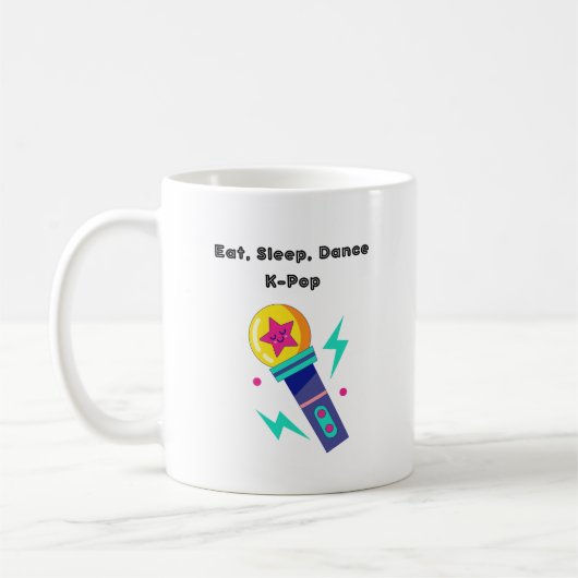 Essen, schlafen, Tanz K-Pop Kaffeetasse (Links)