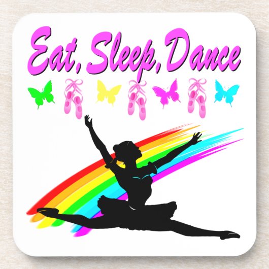 ESSEN, SCHLAFEN, TANZBALLERINA DESIGN UNTERSETZER (Vorderseite)