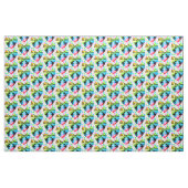 ESSEN, SCHLAFEN, TANZEN - HERZ UND SCHALTFLÄCHEN STOFF (Yard (91,4 cm))