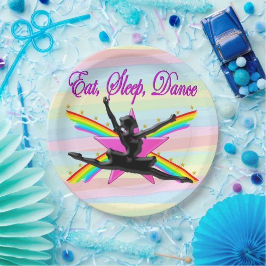 ESSEN, SCHLAFEN, TANZEN PARTY PAPIERTELLER (Party)