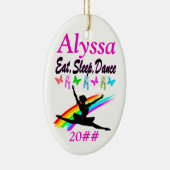 ESSEN, SCHLAFEN, TANZEN PERSONALISIERTE ORNATION KERAMIK ORNAMENT (Rechts)