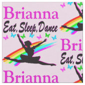 ESSEN, SCHLAFEN, TANZEN PERSONALISIERTER BALLERINA STOFF (Nahaufnahme)