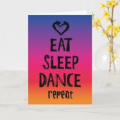 Essen, schlafen, Tanzkarte Karte (Gelbe Blume)