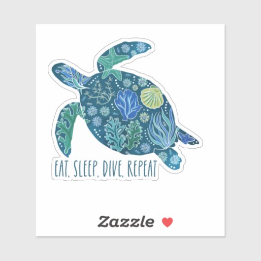 Essen, schlafen, tauchen, Aufkleber wiederholen (Blatt)