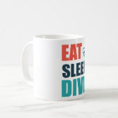 Essen, schlafen, tauchen kaffeetasse (Vorderseite Links)
