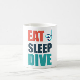 Essen, schlafen, tauchen kaffeetasse