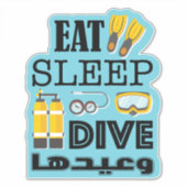 Essen, schlafen, tauchen & wiederholen aufkleber (Vorderseite)