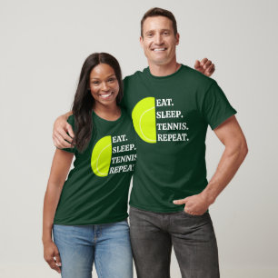 Essen Schlafen Tennis Wiederholen Lustiges Tenni T-Shirt