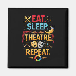Essen, Schlafen, Theater, Wiederholen Magnet
