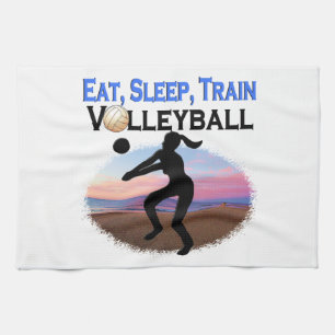 ESSEN, SCHLAFEN, TRAGVOLLEYBALL GESCHIRRTUCH