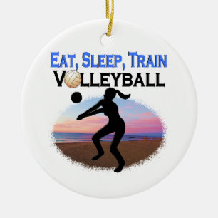 ESSEN, SCHLAFEN, TRAGVOLLEYBALL KERAMIKORNAMENT