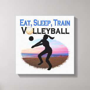 ESSEN, SCHLAFEN, TRAGVOLLEYBALL LEINWANDDRUCK