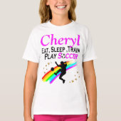ESSEN, SCHLAFEN, TRAIN PLAY SOCCER PERSONALISIERTE T-Shirt (Vorderseite)