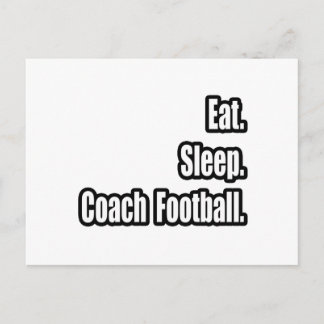 Essen. Schlafen. Trainerfußball. Postkarte