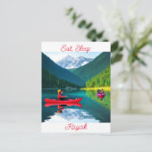 Essen, schlafen und Kajak | BEHALTEND TOUCH Postkarte (Stehend Vorderseite)