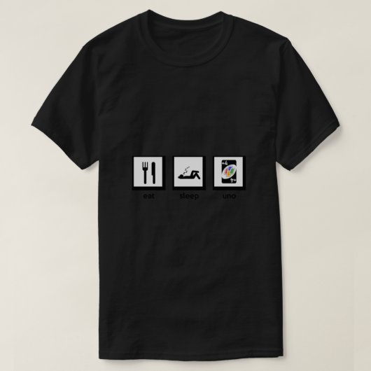 Essen, schlafen, uno (+4 Uno Kartenspiel) Essenzie T-Shirt (Design vorne)