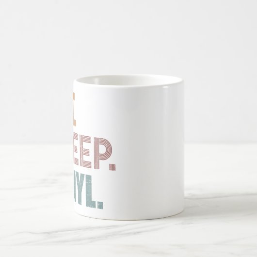 Essen. Schlafen. Vinyl. Kaffeetasse (Mittel)