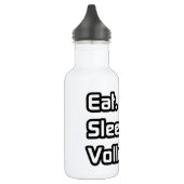 Essen. Schlafen. Volleyball. Trinkflasche (Links)