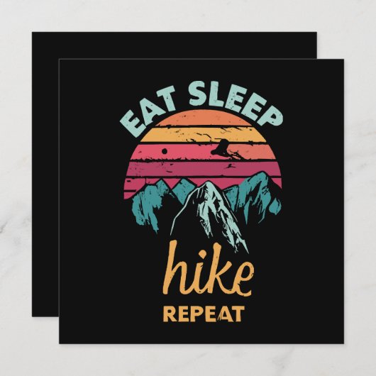 Essen, schlafen, wandern, wiederholen einladung (Vorne/Hinten)