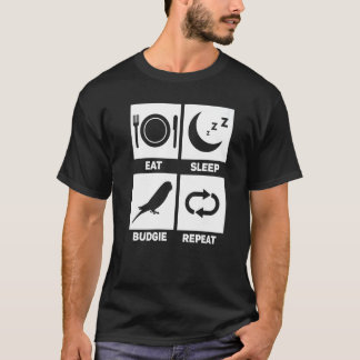 Essen Schlafen Wellensittich Wiederholen T-Shirt