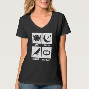 Essen Schlafen Wellensittich Wiederholen T-Shirt