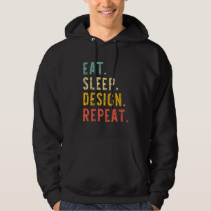 Essen Schlafen Wiederholen Grafikdesigner Vintage Hoodie