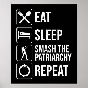 Essen. Schlafen. Zerschlagt das Patriarchat. Wiede Poster