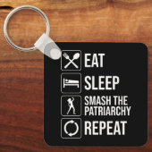 Essen. Schlafen. Zerschlagt das Patriarchat. Wiede Schlüsselanhänger (Vorderseite)