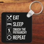 Essen. Schlafen. Zerschlagt das Patriarchat. Wiede Schlüsselanhänger (Rückseite)