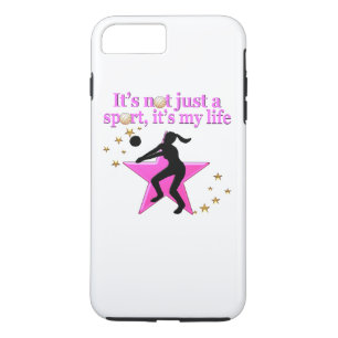 ESSEN, SCHLAFEN, ZUG, PINK VOLLEYBALL STAR DESIGN iPhone 8 PLUS/7 PLUS HÜLLE