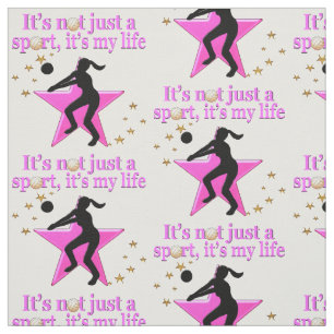 ESSEN, SCHLAFEN, ZUG, PINK VOLLEYBALL STAR DESIGN STOFF