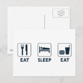 Essen schlafend essen postkarte (Vorne/Hinten)