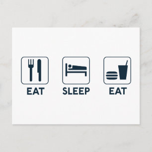 Essen schlafend essen postkarte