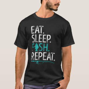 Essen schlafende Fische Wiederholung Männer Frauen T-Shirt