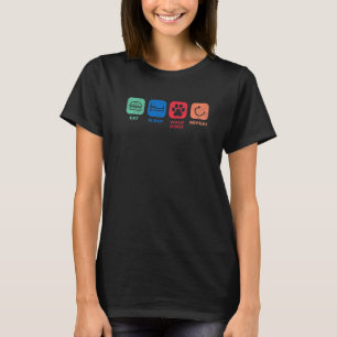 Essen schlafende Hunde laufen gehen wiederholen Hu T-Shirt
