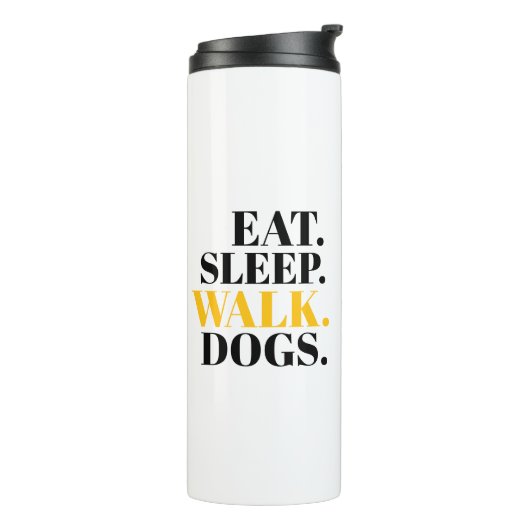Essen schlafende Hunde Thermosbecher (Nach links gedreht)